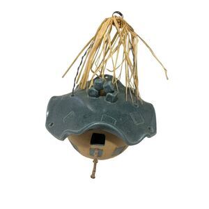 Ceramic birdhouse with lid Aztec hanging unique